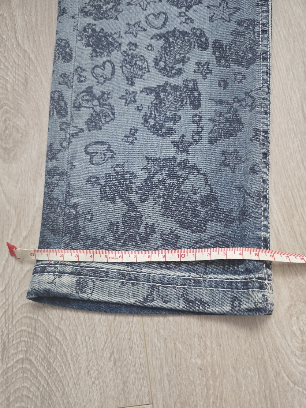 Sportalm Dark Blue Patterned Jeans with Pink Bow Size 42(eur) - Picture 6 of 11